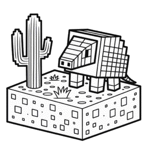 Ausmalbild Gürteltier Minecraft