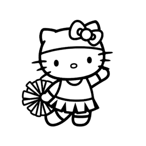 Ausmalbild Hello Kitty Cheerleader