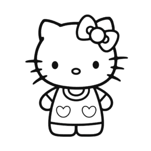 Ausmalbild Hello Kitty für Erwachsene