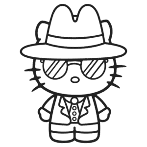 Ausmalbild Hello Kitty Gangster