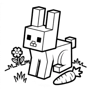 Ausmalbild Minecraft Hase
