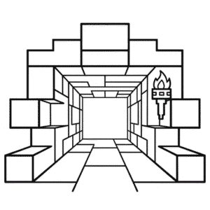 Ausmalbild Minecraft Höhle