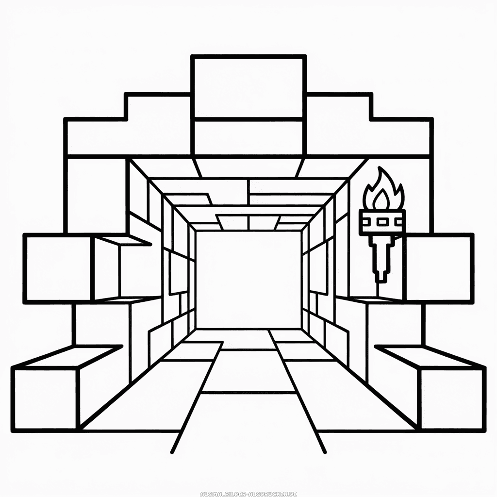 Ausmalbild Minecraft Höhle