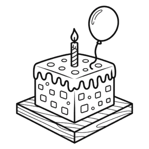Ausmalbild Minecraft Kuchen