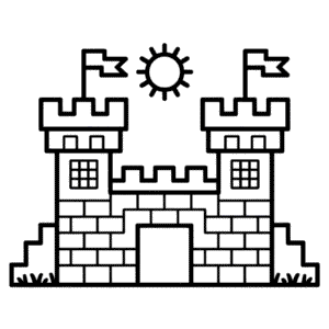 Ausmalbild Minecraft Schloss