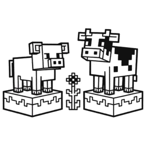Ausmalbild Minecraft Tiere