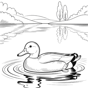Ausmalbild Realistische Ente
