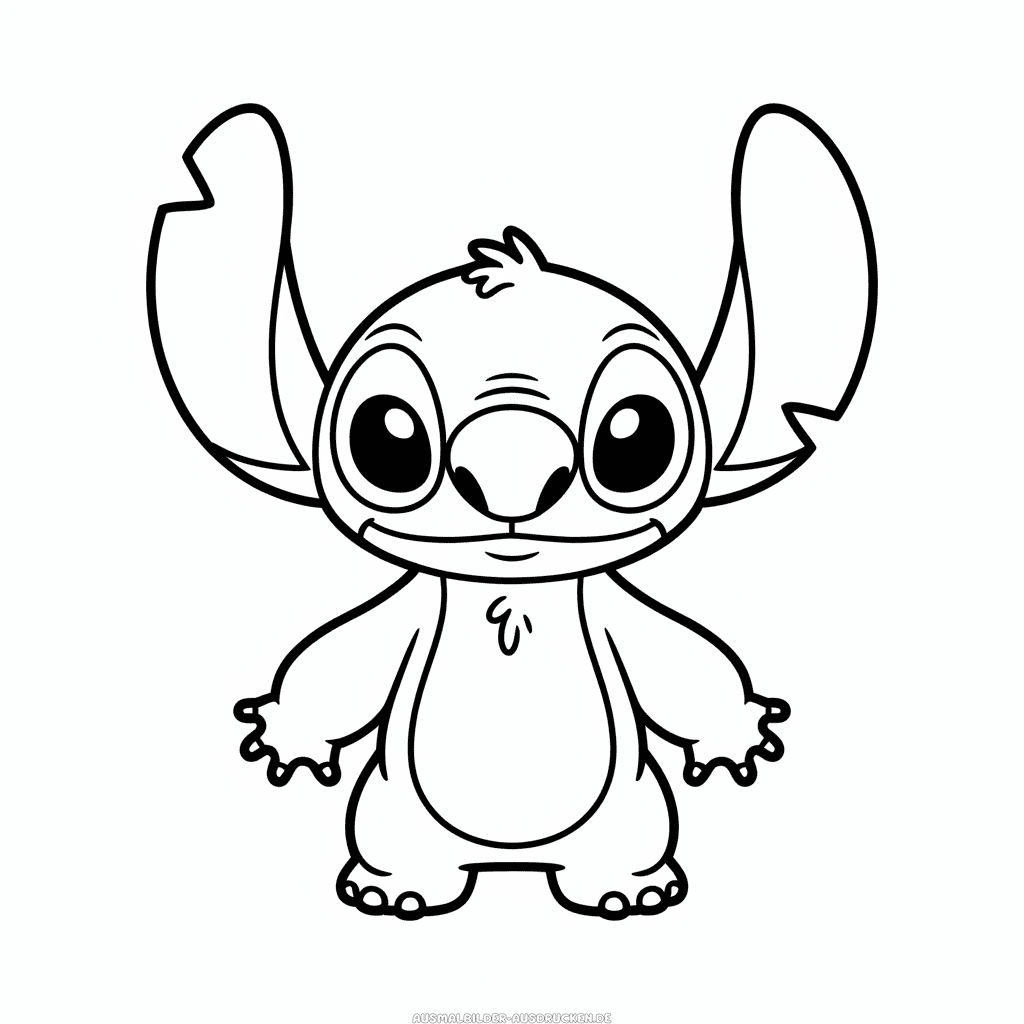 Ausmalbild Stitch-Umriss