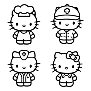 Ausmalbild Ästhetische Hello Kitty