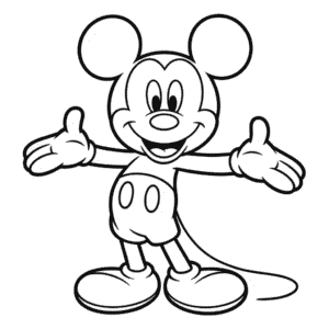 Ausmalbild Blanko Micky Maus