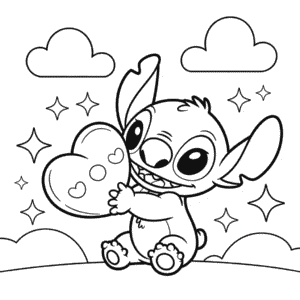 Ausmalbild Kawaii Stitch