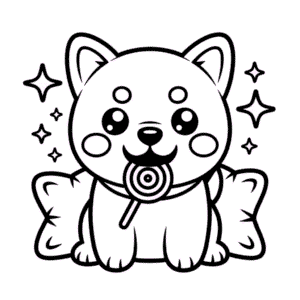 Ausmalbild Niedlicher Kawaii Hund