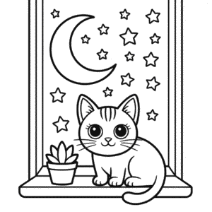 Ausmalbild Ästhetische Katze
