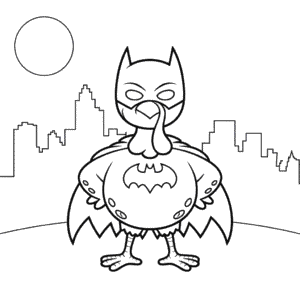 Ausmalbild Batman Truthahn