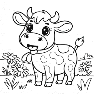 Ausmalbild Chibi Kuh