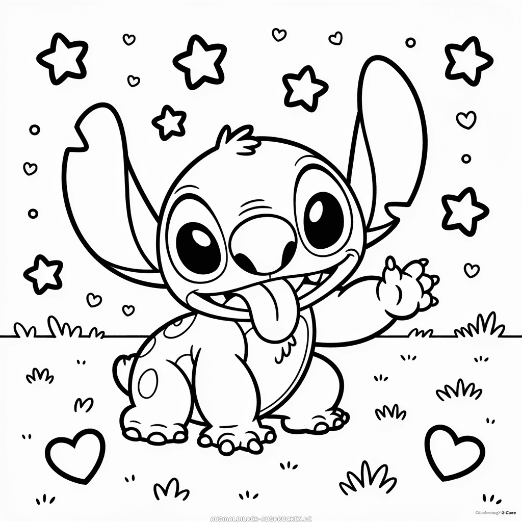 Ausmalbild Disney Stitch