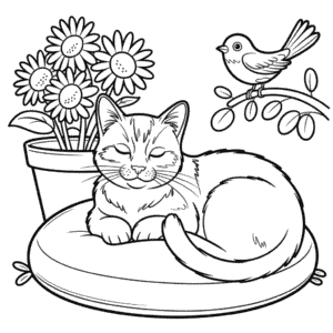 Ausmalbild Erwachsene Katze