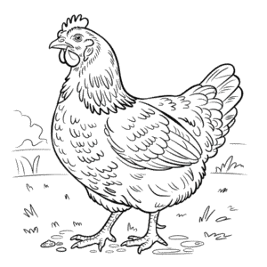 Ausmalbild Erwachsenes Huhn