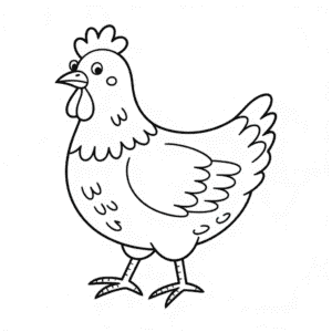 Ausmalbild Kleines rotes Huhn