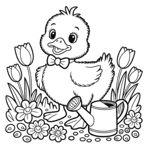 Ausmalbild Niedliche Ente