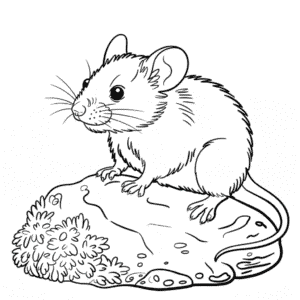 Ausmalbild Realistische Maus