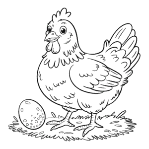 Ausmalbild Realistisches Huhn