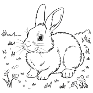 Ausmalbild Realistisches Kaninchen