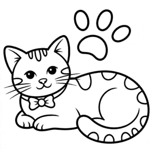 Ausmalbild Schwarz-weiße Katze