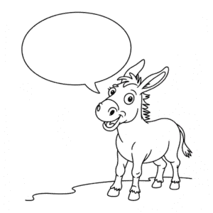 Ausmalbild Sprechender Esel