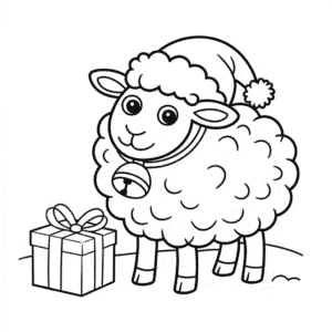 Ausmalbild Weihnachtsschaf