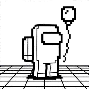 Ausmalbild Among Us Minecraft