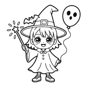 Ausmalbild Anime Halloween