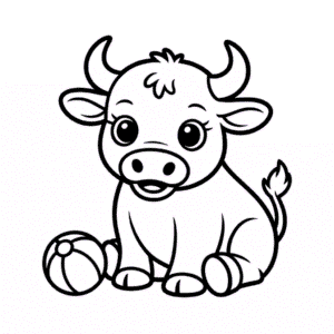 Ausmalbild Baby Bulle