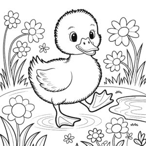 Ausmalbild Baby Ente