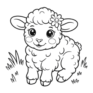 Ausmalbild Baby Schaf