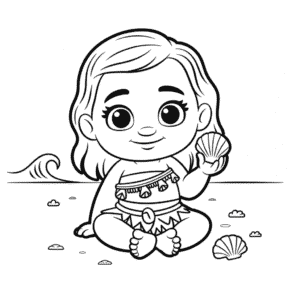 Ausmalbild Baby Vaiana