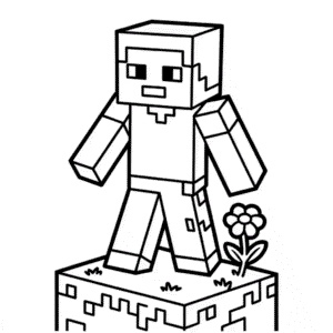 Ausmalbild Charakter Minecraft