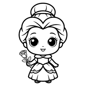 Ausmalbild Chibi Disney Prinzessin