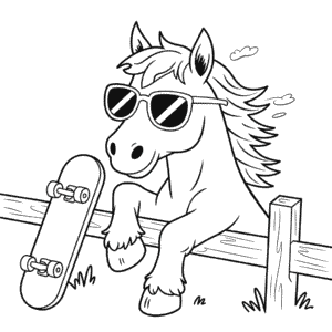 Ausmalbild Coole Pferd