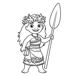 Ausmalbild Disney Prinzessin Vaiana