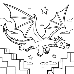 Ausmalbild Drachen Minecraft