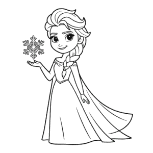 Ausmalbild Einfache Elsa