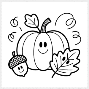 Ausmalbild Einfacher Herbst