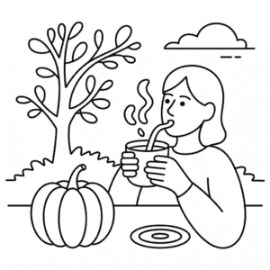 Ausmalbild Einfacher Herbst Erwachsene