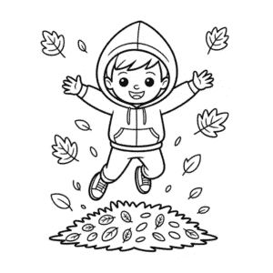 Ausmalbild Einfacher Herbst für Kinder