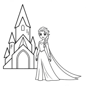 Ausmalbild Elsas Schloss