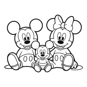 Ausmalbild Familie von Micky Maus