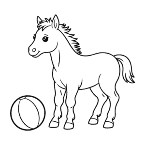 Ausmalbild Fohlenbaby