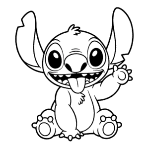 Ausmalbild Fröhlicher Stitch