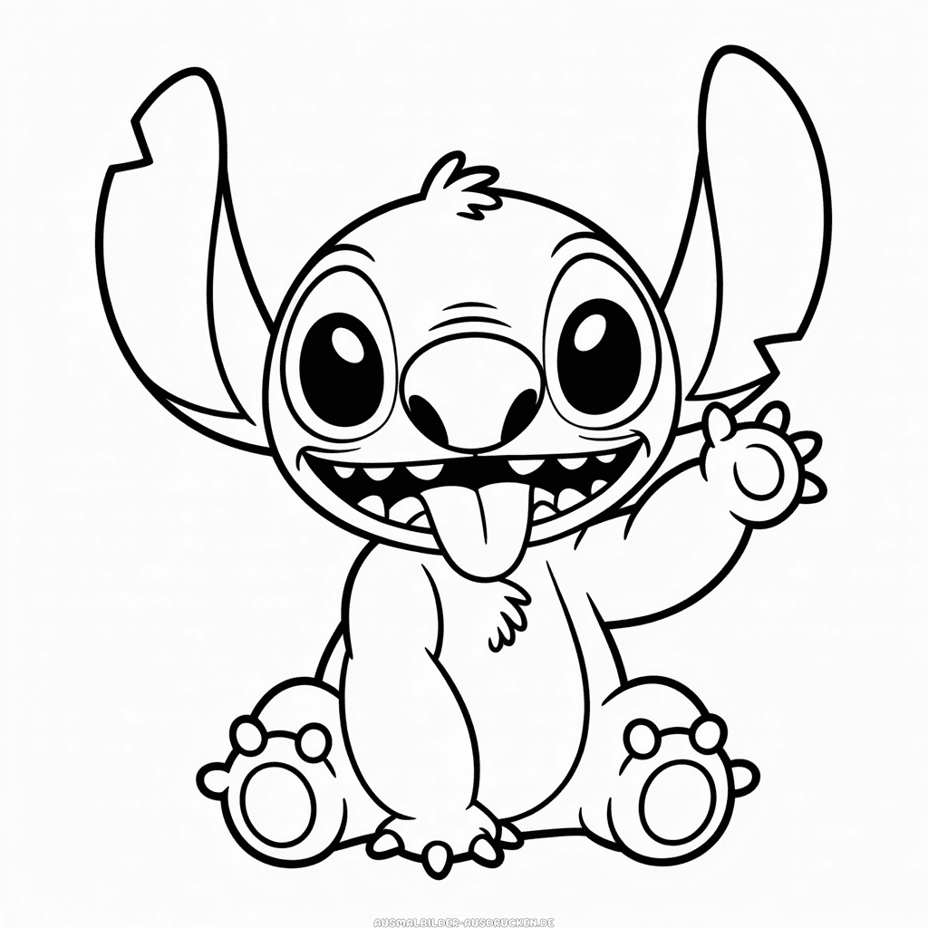 Ausmalbild Fröhlicher Stitch